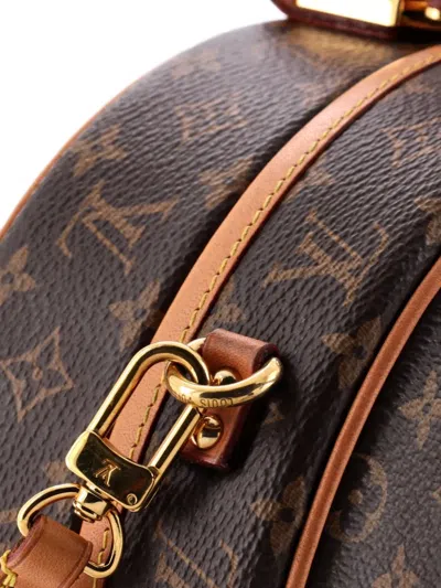Pre-owned Louis Vuitton Petite Boite Chapeau Bag Monogram Canvas Crossbody Bag In Brown