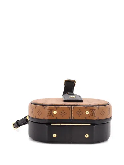 Pre-owned Louis Vuitton Petite Boite Chapeau Bag Reverse Monogram Canvas Shoulder Bag In Black