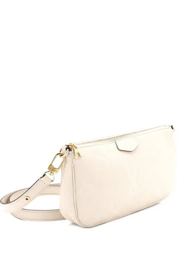 Pre-owned Louis Vuitton Multi Pochette Accessoires Monogram Empreinte Giant Crossbody Bag In Neutral