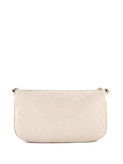 Pre-owned Louis Vuitton Multi Pochette Accessoires Monogram Empreinte Giant Crossbody Bag In Neutral