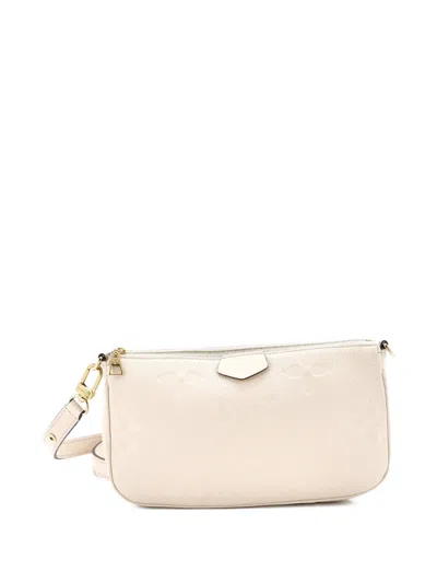 Pre-owned Louis Vuitton Multi Pochette Accessoires Monogram Empreinte Giant Crossbody Bag In Neutral
