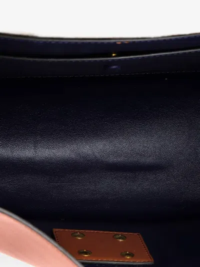 Pre-owned Fendi Kan U Leather Medium Shoulder Bag In Brown