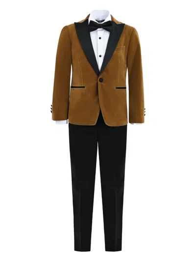 Moustache Velvet Suit In Brown
