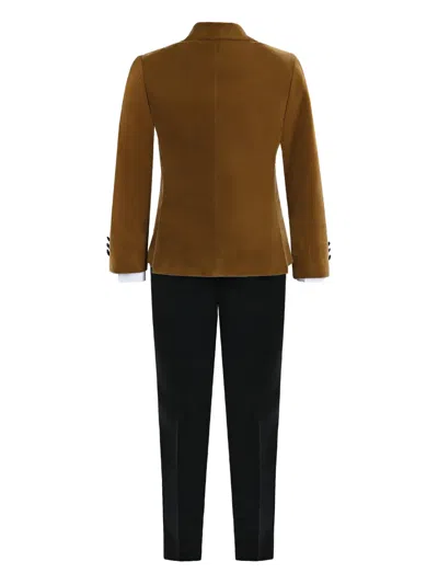 Moustache Velvet Suit In Brown