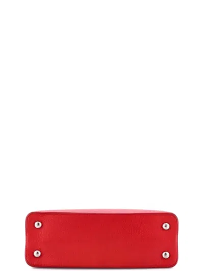 Pre-owned Louis Vuitton Capucines Bag Leather Pm Satchel In Red