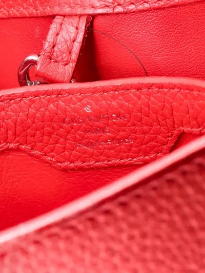 Pre-owned Louis Vuitton Capucines Bag Leather Pm Satchel In Red