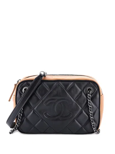 Pre-owned Chanel Ballerine Camera Case Bag Quilted Calfskin Small Crossbody Bag In Black