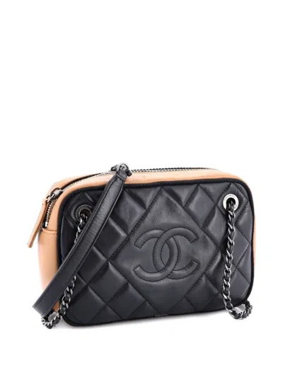 Pre-owned Chanel Ballerine Camera Case Bag Quilted Calfskin Small Crossbody Bag In Black