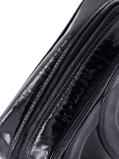 Pre-owned Chanel Cc Camera Bag Patent Mini Crossbody Bag In Black