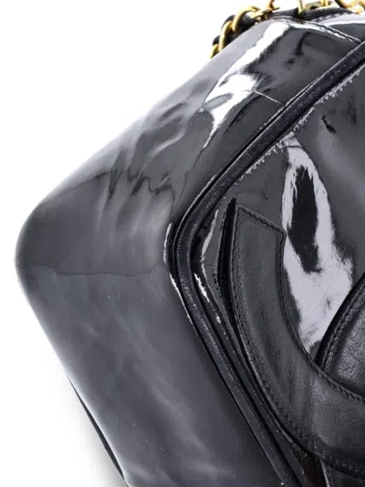 Pre-owned Chanel Cc Camera Bag Patent Mini Crossbody Bag In Black