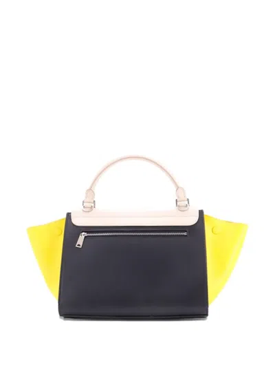 Pre-owned Celine Tricolor Trapeze Bag Leather Small Satchel In Multi