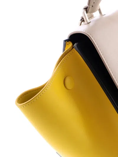 Pre-owned Celine Tricolor Trapeze Bag Leather Small Satchel In Multi