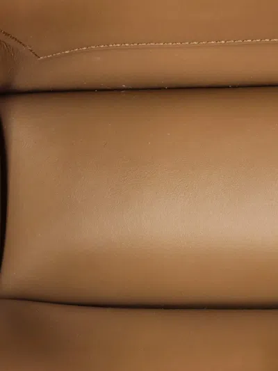 Pre-owned Burberry Mackford Leather And House Check Canvas Small Shoulder Bag In Neutral