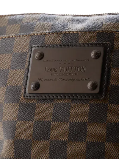 Pre-owned Louis Vuitton Brooklyn Pochette Plate Damier Crossbody Bag In Brown