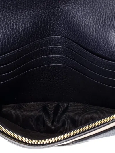 Pre-owned Gucci Soho Wallet On Chain Leather Crossbody Bag In Blue