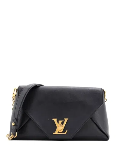 Pre-owned Louis Vuitton Love Note Chain Clutch Leather Crossbody Bag In Black