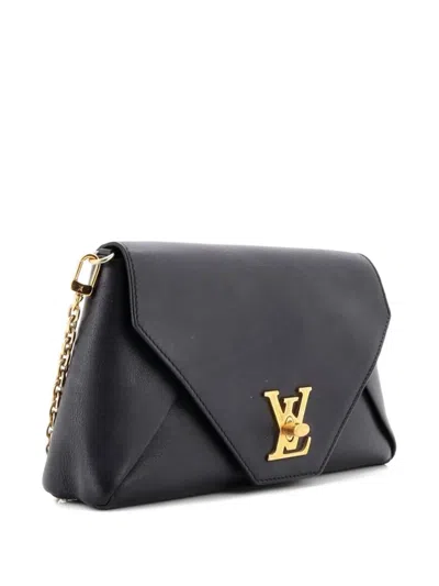 Pre-owned Louis Vuitton Love Note Chain Clutch Leather Crossbody Bag In Black