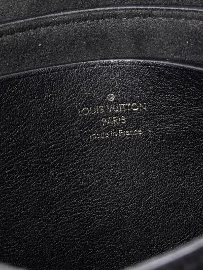 Pre-owned Louis Vuitton Love Note Chain Clutch Leather Crossbody Bag In Black