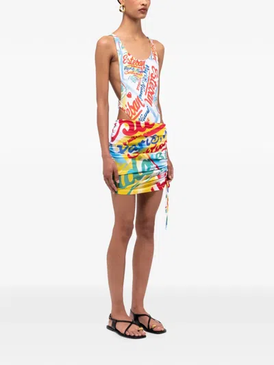 Donde Esteban Bazurto Mini Skirt In Multi