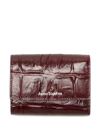 Acne Studios Logo-detail Embossed Wallet In Brown