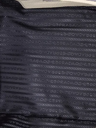 Pre-owned Prada Convertible Shopping Vitello Daino Medium Tote Bag In Gray