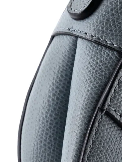 Pre-owned Dior Saddle Handbag Leather Mini Shoulder Bag In Blue