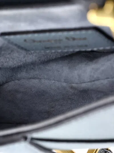 Pre-owned Dior Saddle Handbag Leather Mini Shoulder Bag In Blue