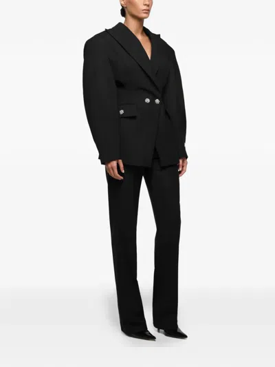 Anouki Pressed-crease Trousers In Black
