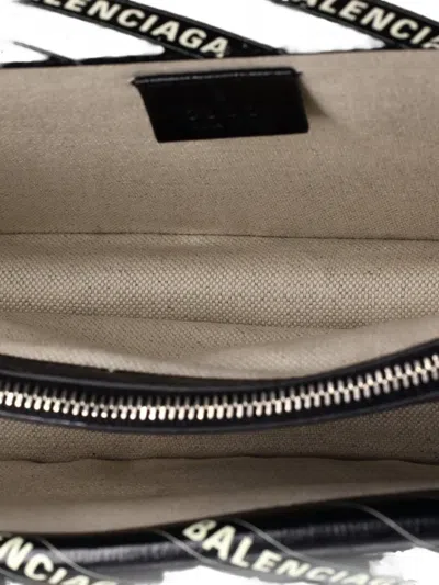 Pre-owned Gucci X Balenciaga The Hacker Project Dionysus Bag Logo Printed Leather Small Crossbody Bag In Black