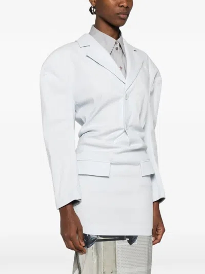 Issey Miyake Like Torso Notched Lapels Blazer In Blue