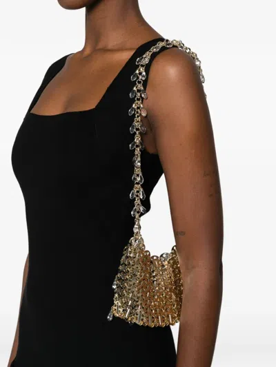 Rabanne Crystal Embellished Chain Shoulder Bag In Neutral