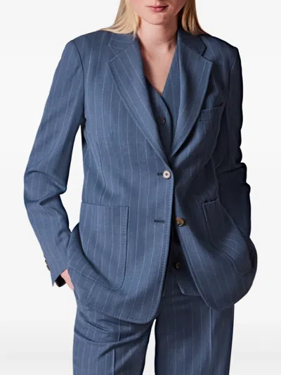 Paul Smith Pinstripe-pattern Blazer In Blue