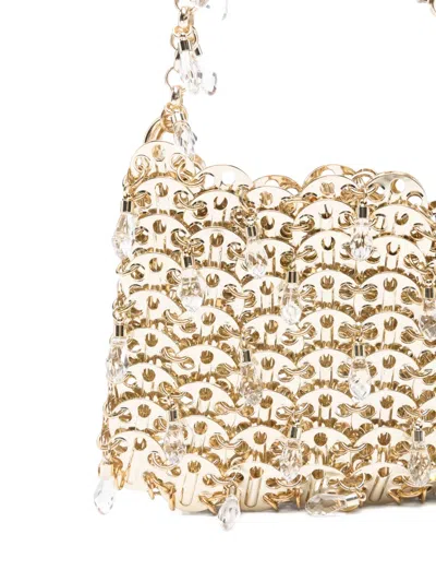 Rabanne Crystal Embellished Chain Shoulder Bag In Neutral