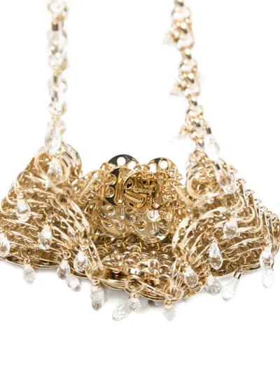 Rabanne Crystal Embellished Chain Shoulder Bag In Neutral