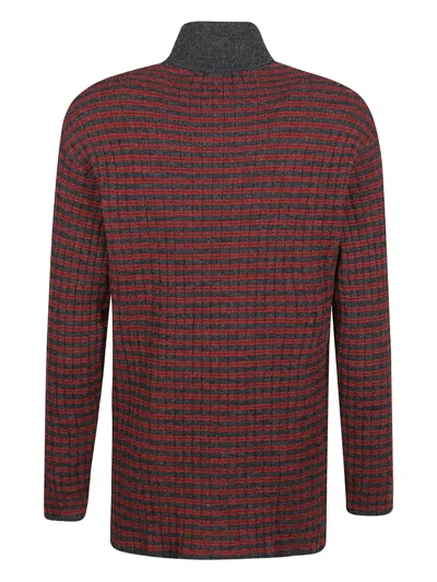 Namacheko Luther Striped Highneck Pullover In Red
