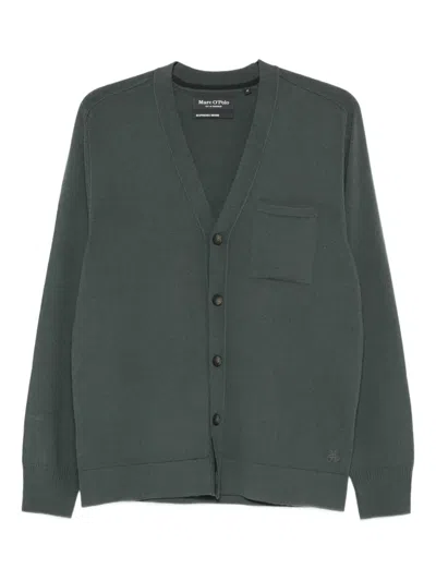 Marc O'polo V-neck Cardigan In Green
