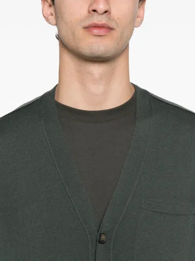 Marc O'polo V-neck Cardigan In Green