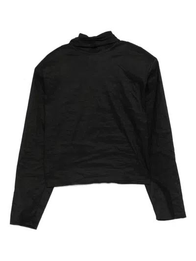 Atu Body Couture Long-sleeve Turtleneck Top In Black