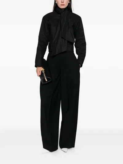 Atu Body Couture Long-sleeve Turtleneck Top In Black