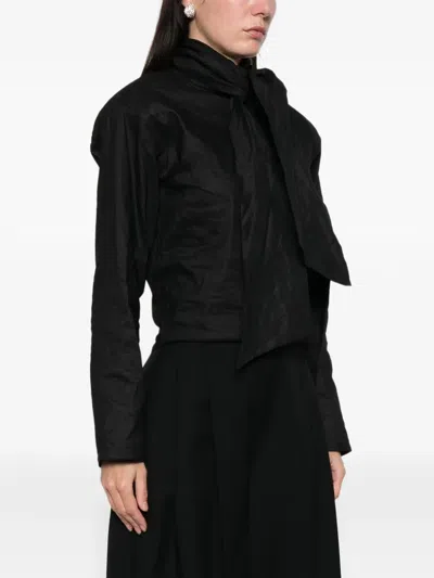 Atu Body Couture Long-sleeve Turtleneck Top In Black