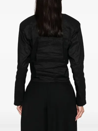 Atu Body Couture Long-sleeve Turtleneck Top In Black