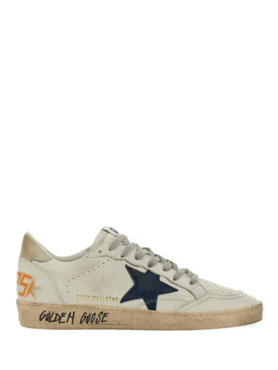 Golden Goose Ballstar Nappa Upper Toe And Spur Suede Star Leather Heel Sneakers Beige In White
