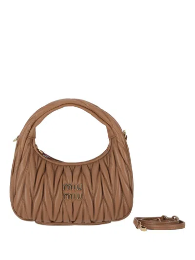 Miu Miu Borse Matelasse' In Brown