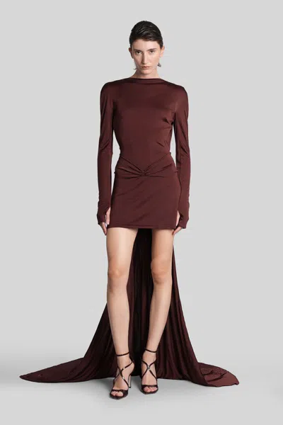 David Koma Mini Dress In Burgundy