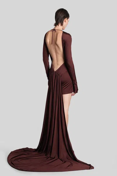 David Koma Mini Dress In Burgundy