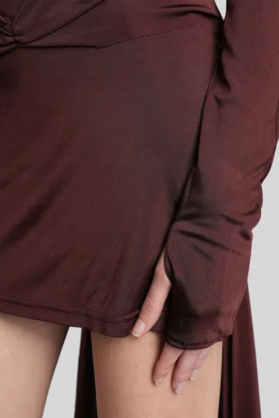 David Koma Mini Dress In Burgundy