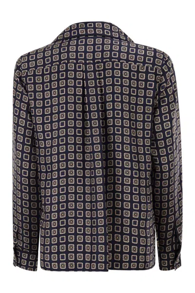 Max Mara Mxmdisco - Semi-fitted Printed Silk Shirt In Brown