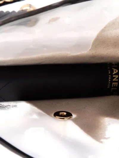 Pre-owned Chanel Sand By The Sea Pearl Flap Bag Pvc With Lambskin Medium Shoulder Bag In White