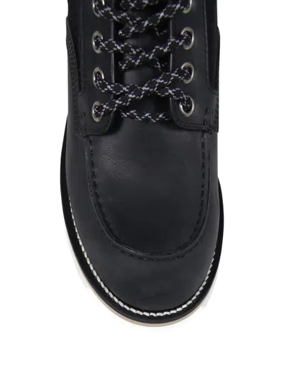 Gucci Logo-pattern Lace-up Boots In Animal Print