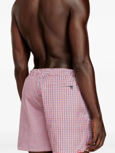 Diesel Check-pattern Swim Shorts In Multi